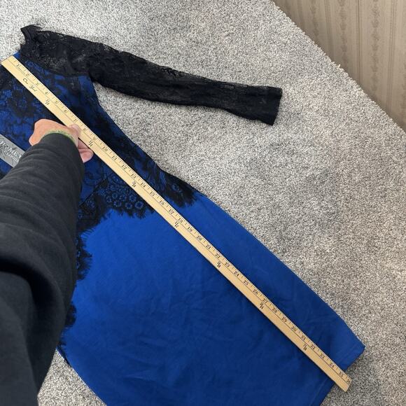 Romantic Bodycon Dress 8 Black Lace Overlay Date Night Cocktail Moody Whimsigoth - Picture 4 of 13